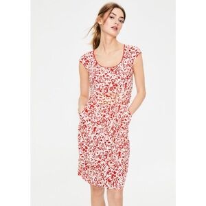 Boden Margot Jersey Dress Cap Sleeve Scoop Neck Pockets Size US 18 Long